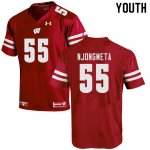 Youth Wisconsin Badgers NCAA #55 Maema Njongmeta Red Authentic Under Armour Stitched College Football Jersey HV31R63WD